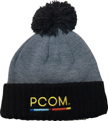 Picture of PCOM New Era Black/Heather Grey Colorblock Cuffed Beanie embroidered with PA, GA or South GA logo