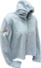 Picture of Women's PCOM Laguna Sueded Raw Edge Crop Hoodie with either PA, GA or South Ga logo embroidered on right arm.