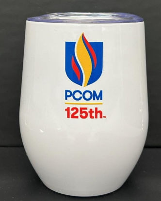 Picture of PCOM 125th Anniversary 12 oz .White Stainless Steel Stemless Wine Tumbler