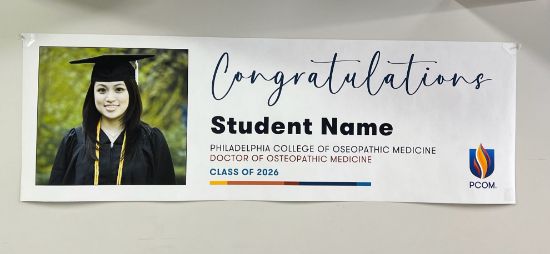 Picture of 2 x 6 Foot - PCOM Personalized Graduation horizontal banner 