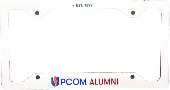 PCOM ALUMNI license plate frame